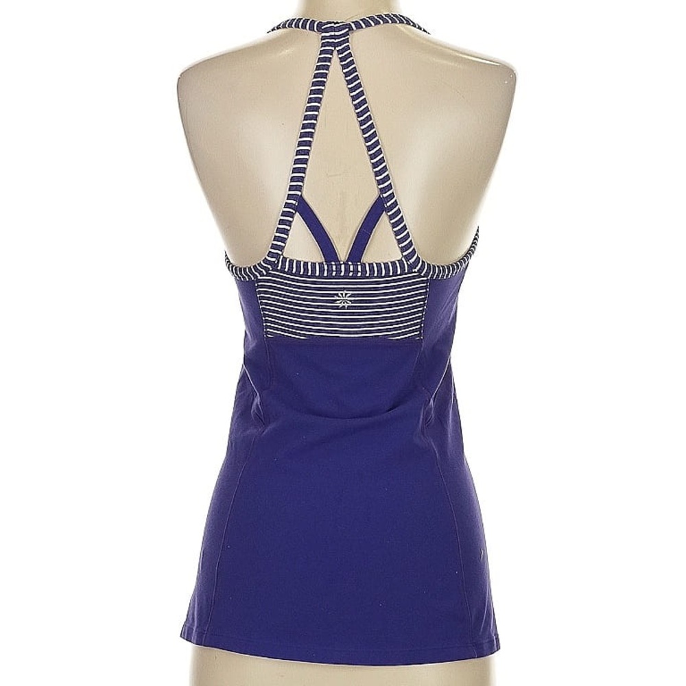 Athleta Purple and White Striped Tank Top